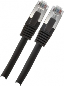 CAT6 F/UTP RJ45 1m BLACK Patch Cable Bare Copper 26AWG Latch, LSZH