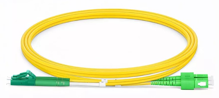 LC(APC)-SC(APC) SM 9/125 OS2 1m Duplex-kuitukaapeli LSZH