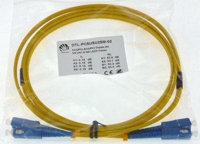 SC/SC/SM 9/125 OS2 15m Duplex-kuitukaapeli LSZH UPC/UPC
