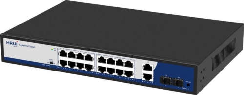 HRUI 16x10/100/1000(16x PoE+)+2xGE+2xSFP 185W 802.3af/at Switch 19''