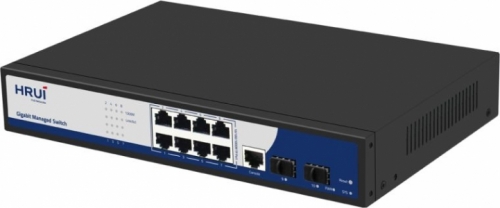 HRUI 8x10/100/1000 + 2xSFP Managed Switch 19'' L2