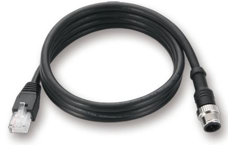 M12 cable 8-Pin A-Coding Male to RJ45, 2m Ethernet Cable