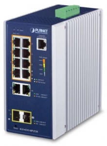 12x1000T@8xPoE, 2x SFP, Managed -40...+75C, IP30, DIN
