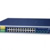 24x Giga + 4x10G SFP+, -40...+75C Industrial Switch SNMP, IP30, 19''