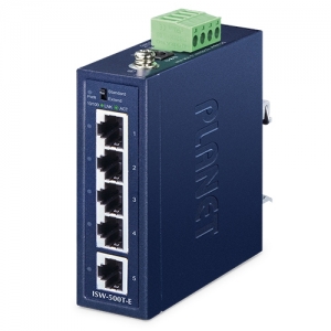 5x 10/100BaseT Industrial Switch, -40...+75C IP40, Compact size, extend 250m