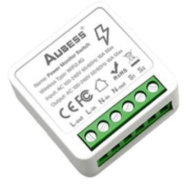 Tuya Langaton WiFi rele, 230VAC/30VDC @ 16A 1-vaihe, energiamittaus