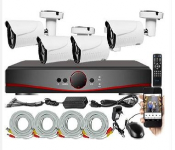 ZYsecurity 4-ch AHD Kit Outdoor Bullet 3.6mm IR 20-25m, VGA/HDMI, RS-485, P2P/xMEye